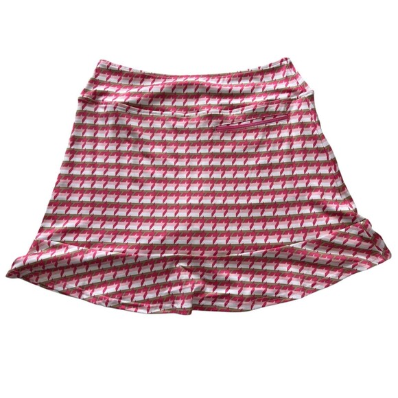 NEW Golftini Women Pull-On Friendship Ruffle Skort Pink White Tan Golf Tennis S - Picture 9 of 10
